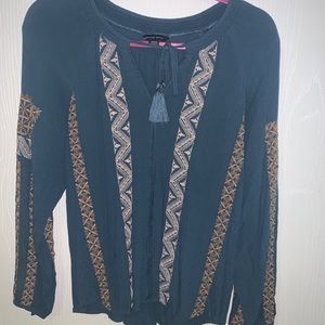 American eagle boho Embroidered Blouse